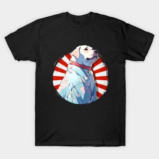 Cute Dog wearing a Kimono - Anime Shirt T-Shirt